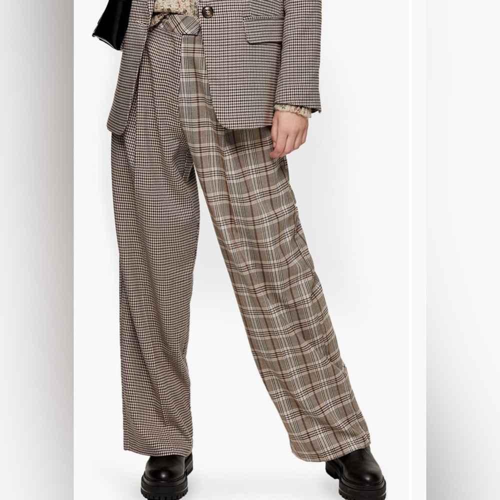 Top shop jojo mixed check pants